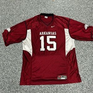Nike Vintage Arkansas Razorbacks Jersey Football XL 15 Woo Pig Sooie 🐗🔥
